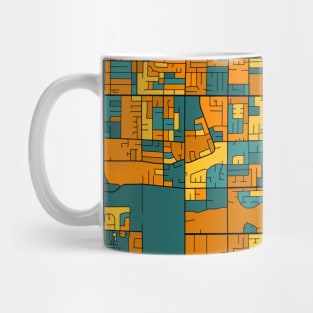 Surrey Map Pattern in Orange & Teal Mug